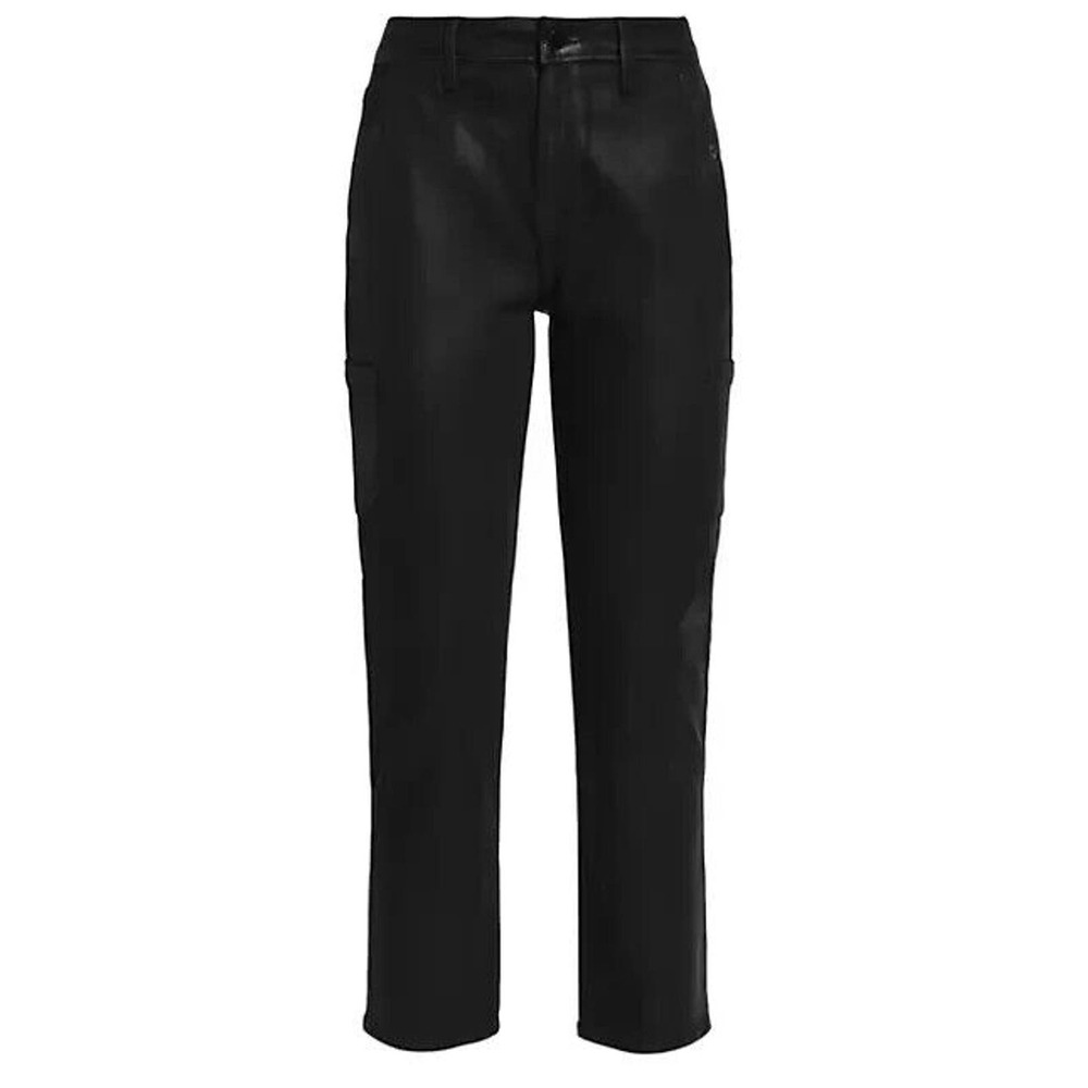 NEW Paige Jolie Coated Slim Straight Leg Cargo Pants BLACK SIZE 29/100%AUTHENTIC